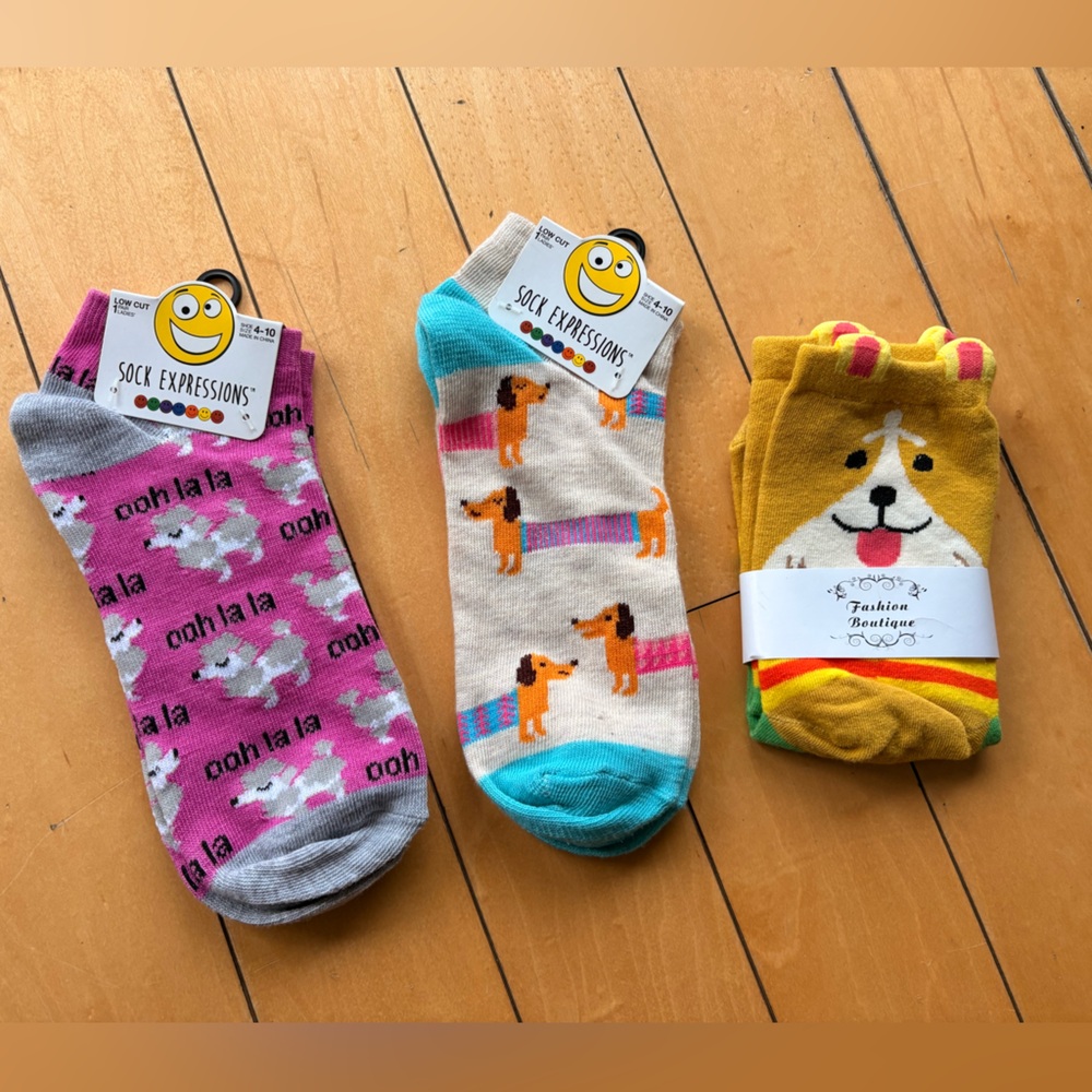 3 pairs of dog lovers socks